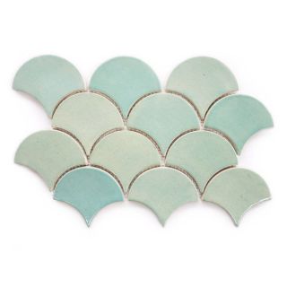 Carreaux écailles de poisson Vert Alouette - Maroc Moyennes