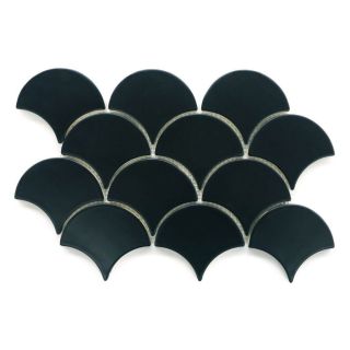 Carrelage en Écailles de Poisson Marocaines - Noir Satiné, inspiré des nuances sous-marines, Fini Super Émaillé, Installation Mur & Sol
