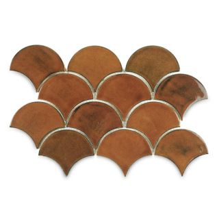 Carrelage Écailles de Poisson Marocaines Ambre - Motif Festonné