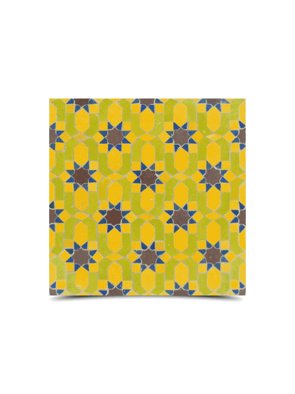 Moroccan Yellow Mosaic Tile - Vibrant Pattern for Indoor/Outdoor