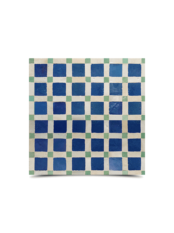Moroccan Mosaic Pattern Blue Colors - Handcrafted Geometric Tiles