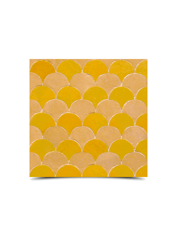 Moroccan Mosaic Tiles Yellow & Beige - Handcrafted Glazed Finish
