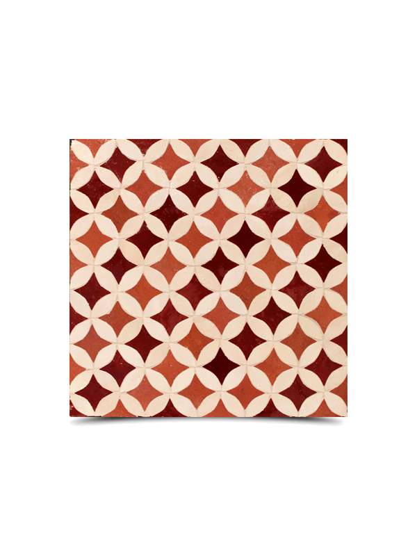 Moroccan Mosaic Red Color Geometric Tiles - Elegant and Durable