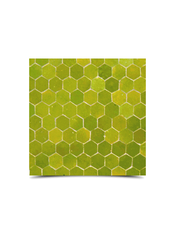 Moroccan Mosaic Green Geometric Tile - Handcrafted Zellige