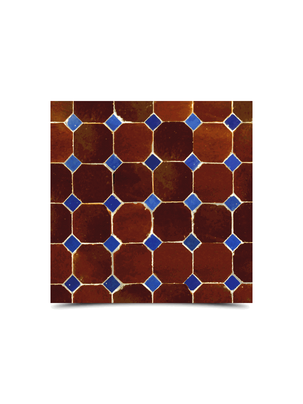 Azulejo de Mosaico de Marruecos Azul y Marrón - Colección Marroquí