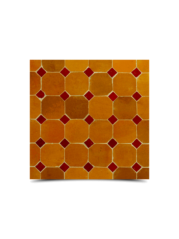 Moroccan Mosaic Orange & Red Handmade Tile - Heritage Charm