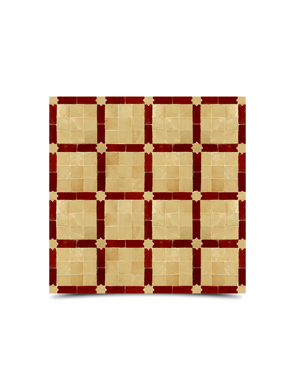 Captivating Moroccan Mosaic Red & Beige Tiles - 168