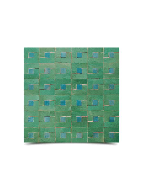 Moroccan Green & Blue Mosaic Tiles - Elegant & Durable