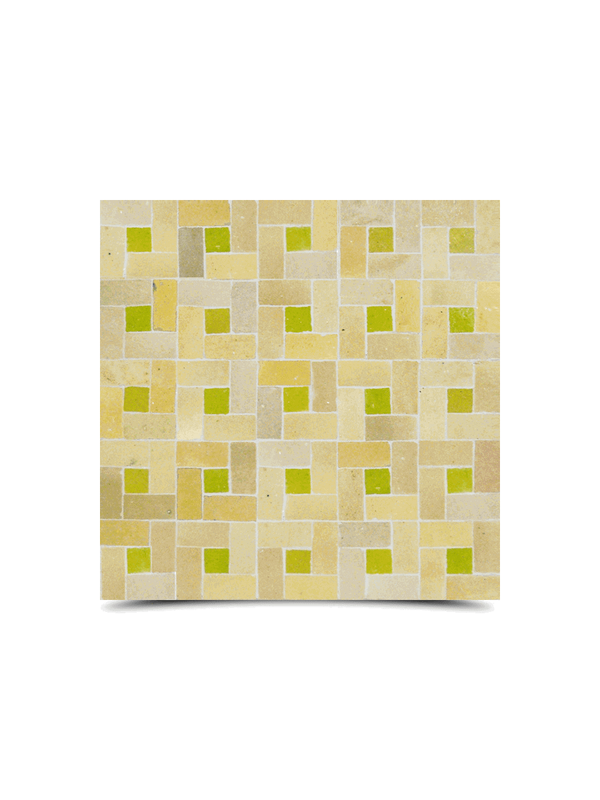 Moroccan Mosaic Beige Yellow Pattern - High-Quality Glazed Tiles