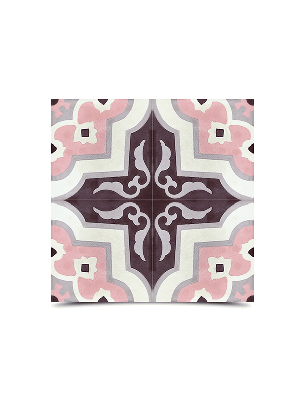 Moroccan Cement Purple Floral Tiles - High-Quality Designs