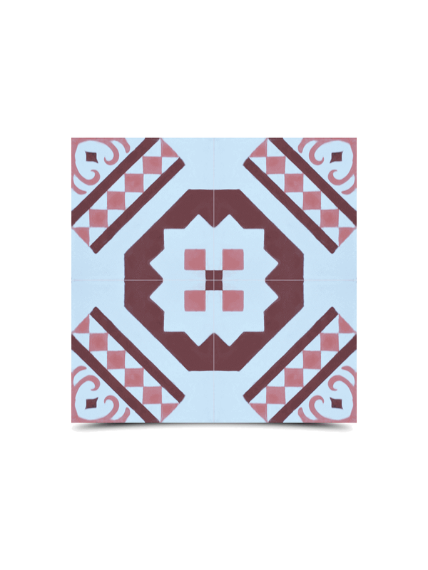 Moroccan Pink & Purple Cement Tiles - Squares & Ogee Arches