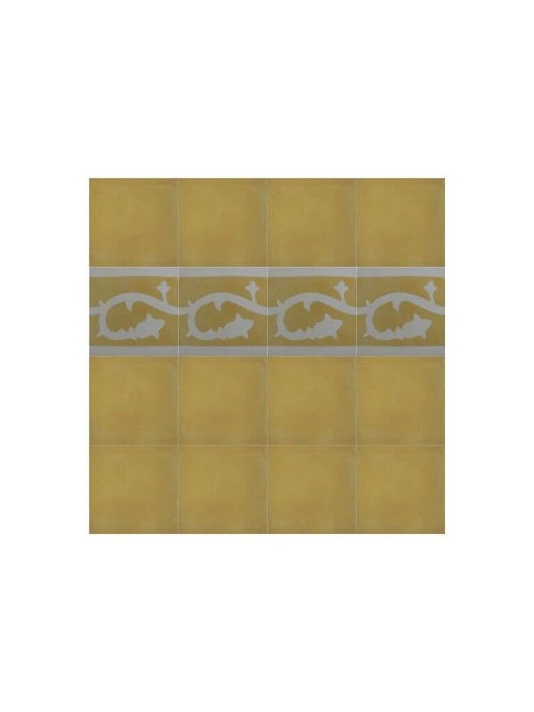Bordes de Cemento Marroquí en Color Beige - 59, Estilo Artesanal con Detalles de Colores.