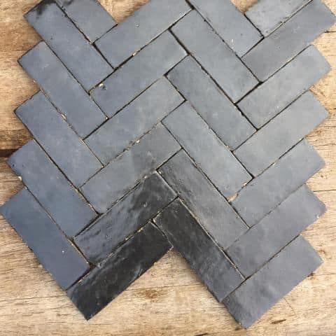 Jet Black Bejmat Tiles - Moroccan Handcrafted Elegance