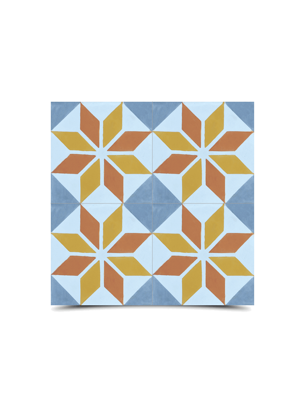 Moroccan Cheerful Colors Cement Tiles - 247, Water-Resistant
