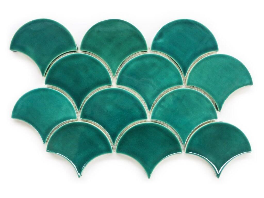 Moroccan Fish Scales Sea Mist Tiles - Coastal Elegance