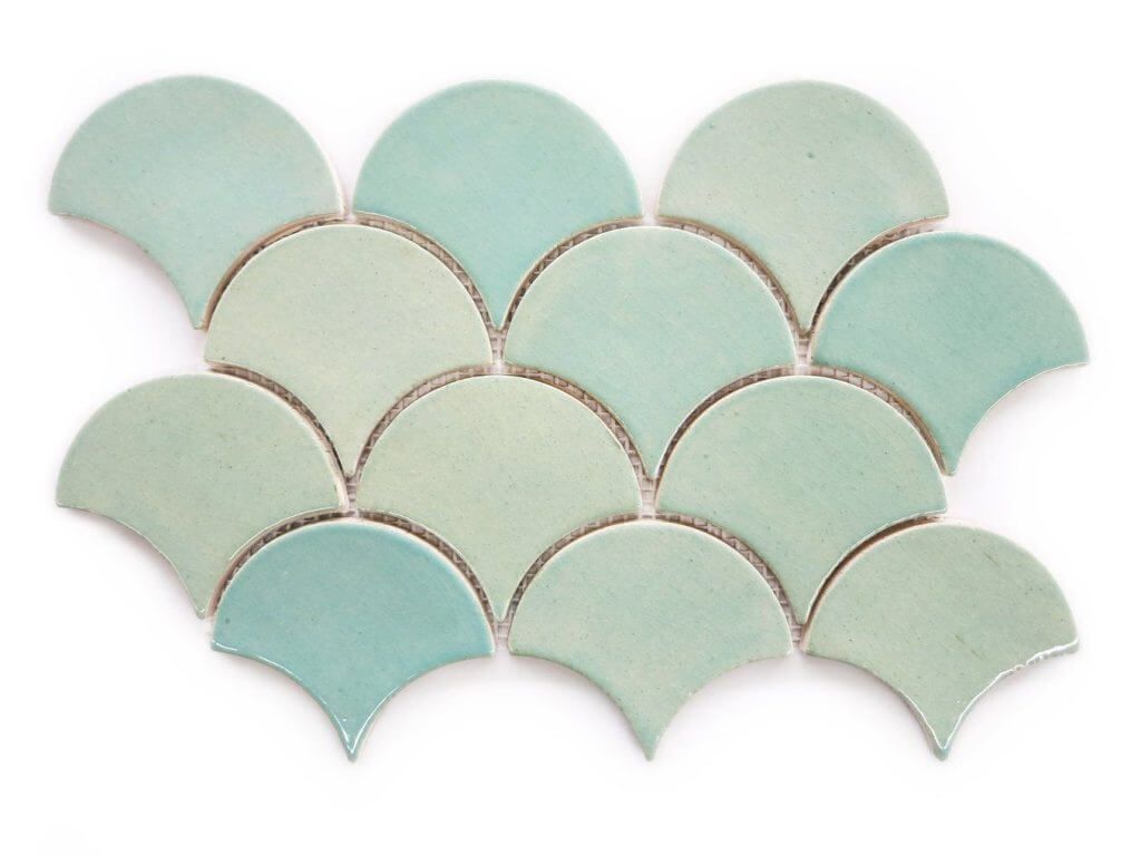 Captivating Lark Green Moroccan Fish Scales Tile
