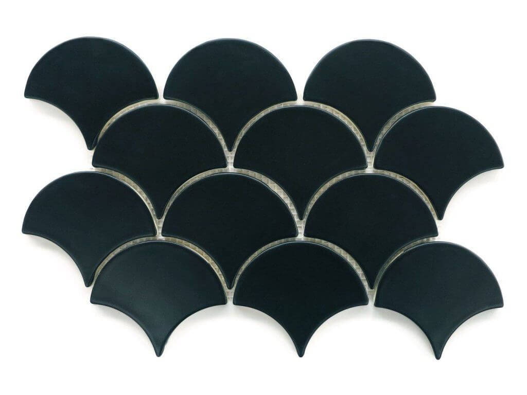 Moroccan Fish Scales - Satin Black Tile - Premium Quality