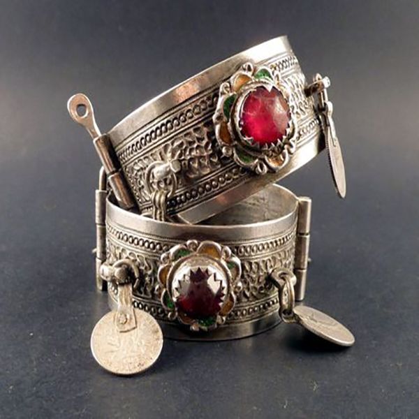 Moroccan Silver Tuareg Berber Geometrical Bracelet