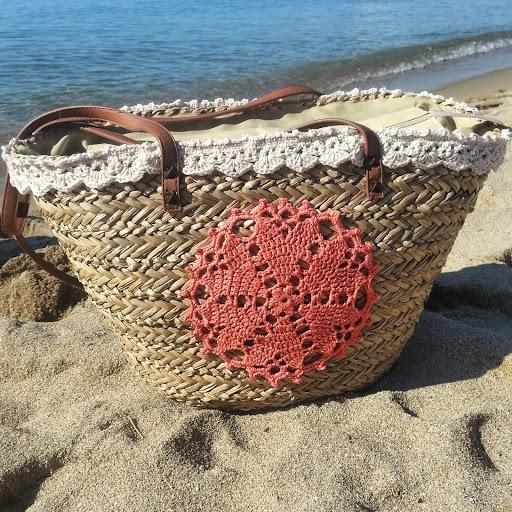 Sac à Main Paille Marocain Berbère Crocheté Handmade