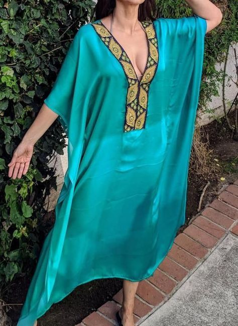 Kaftan Dress 105 - Moroccan-Inspired Bohemian Chic Embroidered Statement