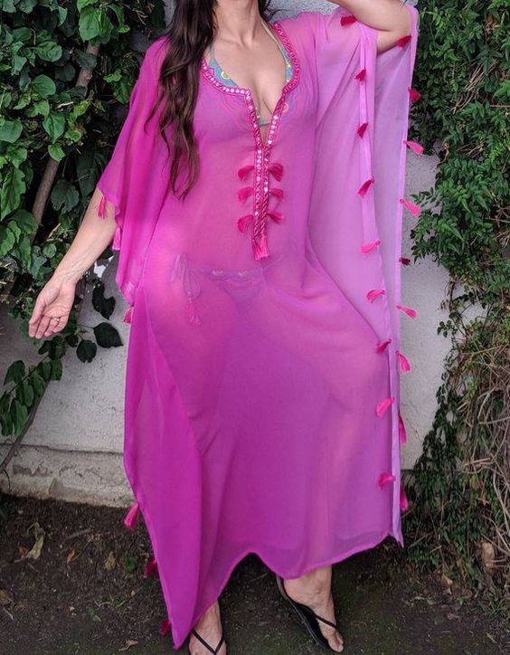 Moroccan Kaftan Style Beach Cover Up - Royal Vacation Maxi