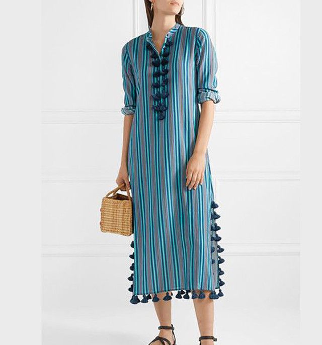 Moroccan Embroidered Kaftan Dress - Bohemian Chic Statement Piece