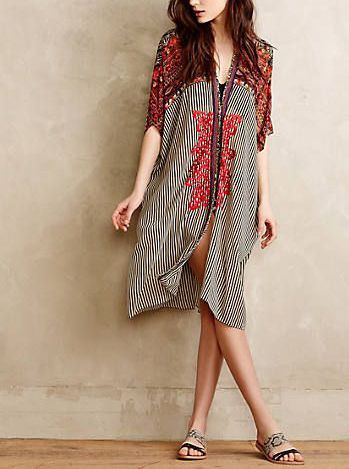 Moroccan-Inspired Kaftan Dress 144 - Bohemian Chic Embroidered Style