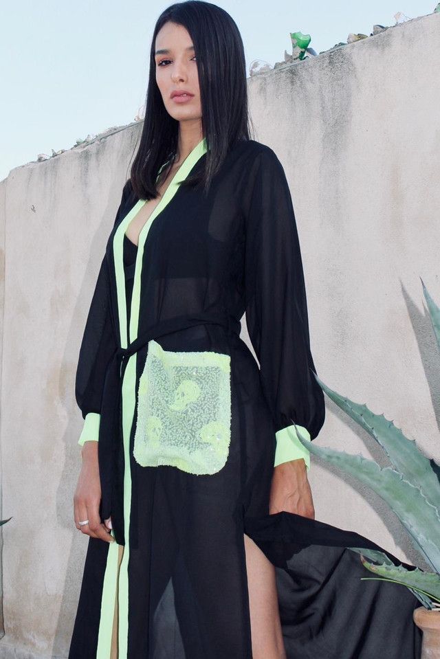 Elegant Maxi Moroccan Beach Cover Up | Eye-Catching Prints