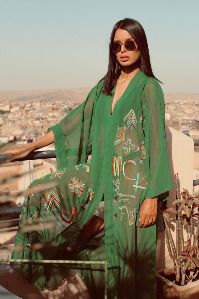 Moroccan-Inspired Flowy Beach Cover Up in Exquisite Prints