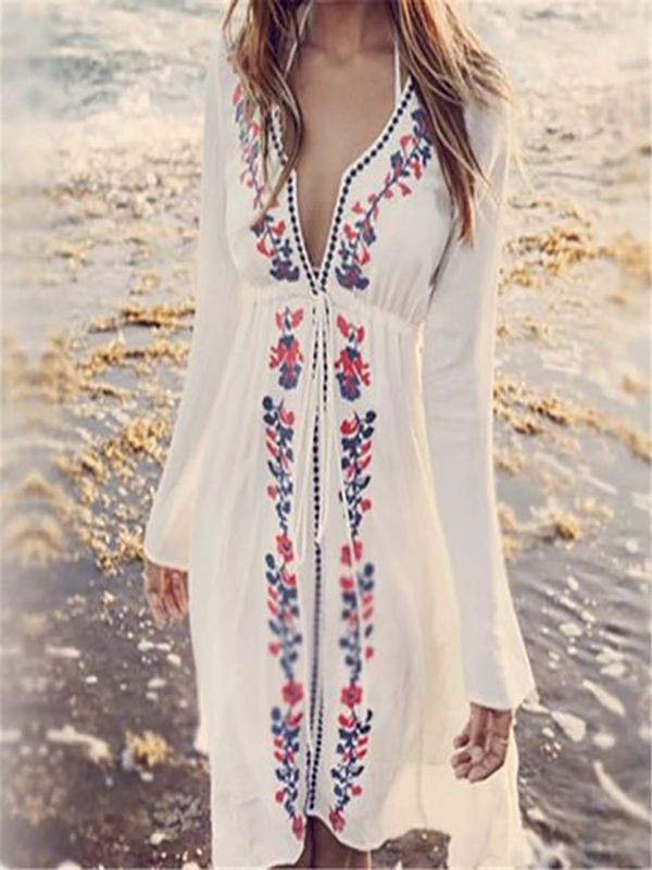 Beach Cover Up 045 - Moroccan-Inspired Silky Caftan