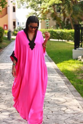 Moroccan-inspired Bohemian Kaftan Dress with Intricate Embroidery