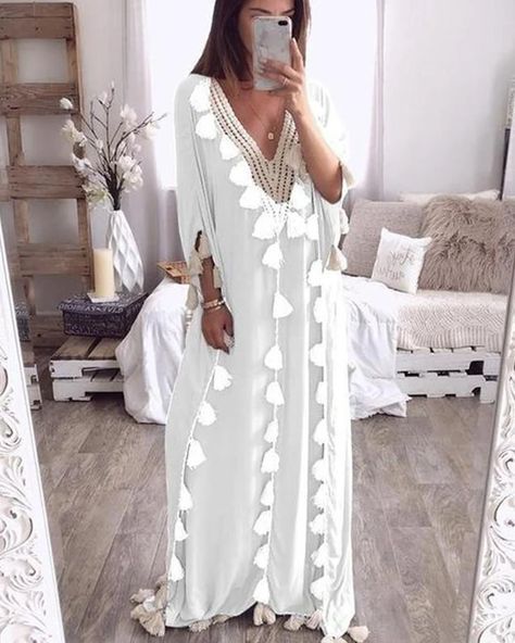 Elegant Moroccan Kaftan Dress with Unique Embroidery