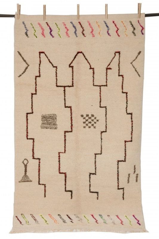 Vintage Marokkaans Beni Ouarain-tapijt met abstracte geometrische patronen