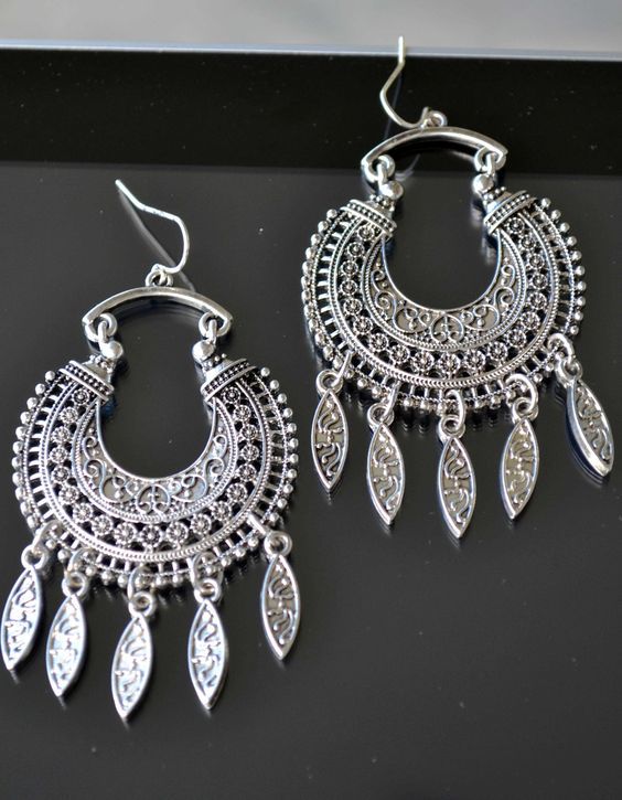 Moroccan Tuareg Berber Handcrafted Geometric Earrings.