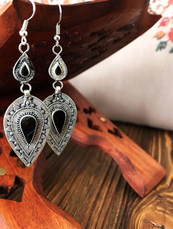 Elegant Moroccan Tuareg Berber Geometric Earrings