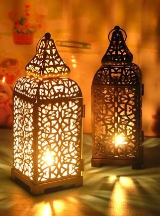 Moroccan Silver Metal Floor Lamp for Indoor and Outdoor Use