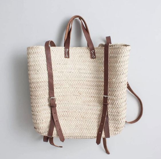 Bolso Mochila Paja Marroquí Ecológico Hecho a Mano