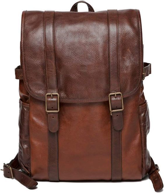 Elegant Moroccan Leather Backpack | Genuine Dark Brown Bag