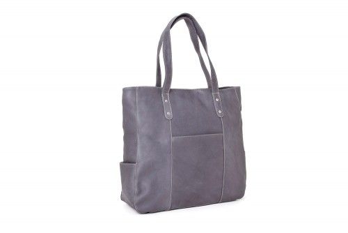 Luxurious Moroccan Gray Leather Handbag | Fez-Tanneries