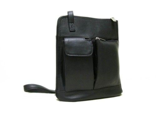 Premium Moroccan Leather Handbag - Handmade Black Leather, Main & Smaller Compartments, Vintage Charm - Men & Women - Durable Statement Piece