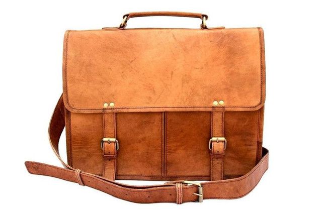 Luxury Moroccan Leather Messenger Bag - Handcrafted and Stylish
