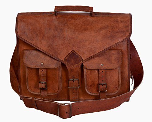 Moroccan Leather Messenger Bag: Dark Tan Handcrafted Elegance