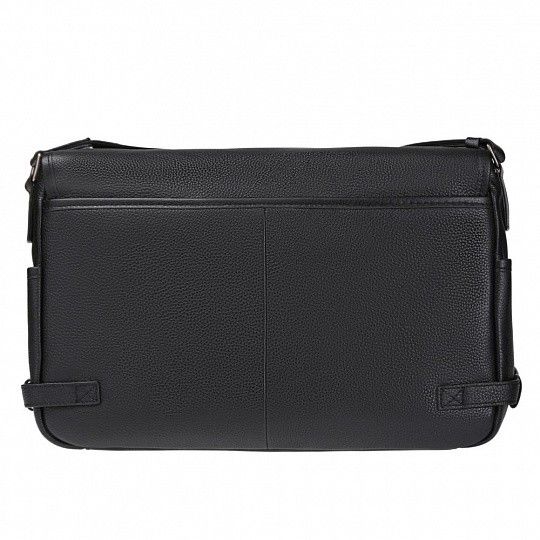 Black Handmade Moroccan Leather Messenger Bag with Compartments for Men and Women