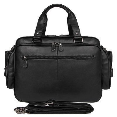 Black Leather Messenger Bag | Handcrafted Moroccan Style