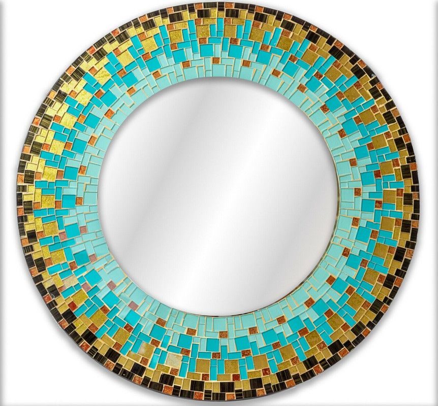 Unique Moroccan Mosaic Round Mirror - Handcrafted Artistry