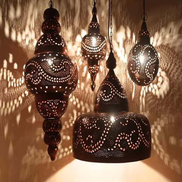 مصباح معلق مغربي تقليدي متعدد الأطوال