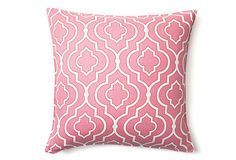 Pink & White Moroccan Quaterfoil Handmade Pillows