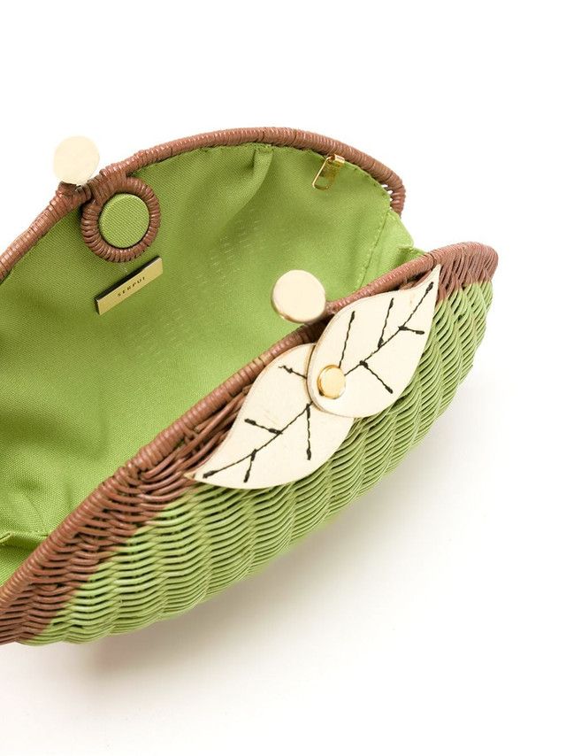 Pastel Green Moroccan Straw Clutch - Handmade Eco-Friendly Bag