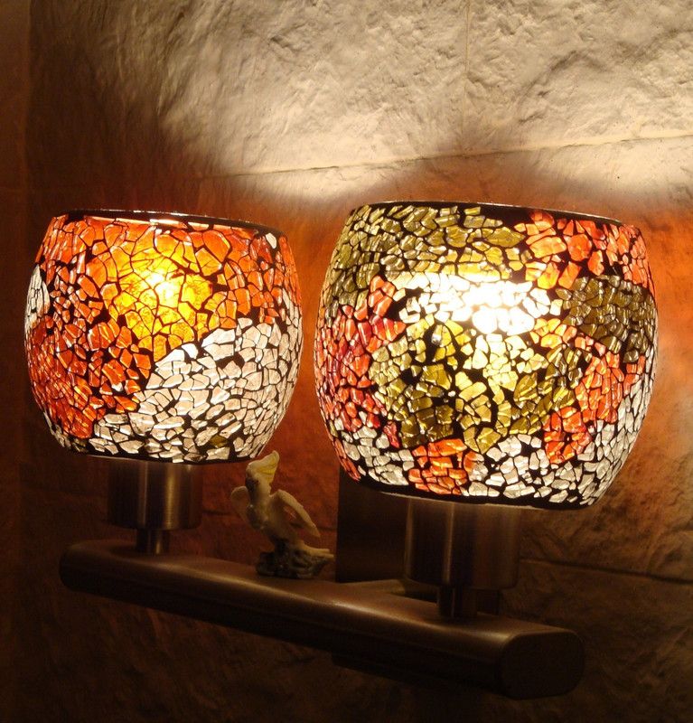 Handcrafted Moroccan Silver Metal Wall Lamps