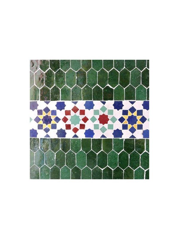 Moroccan Mosaic Pattern Multi-Colors Tile - Glazed Finish